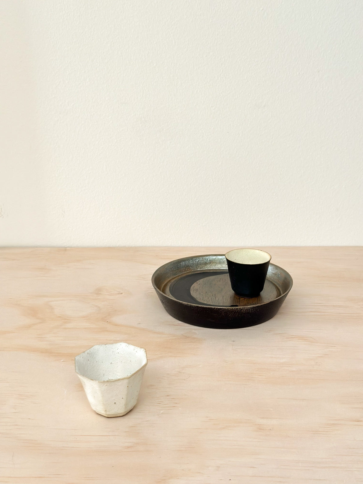 Silver Night | 银夜 | Handcrafted Wood Plate | Saucer, tea cups, teacups, coffee cup, mugs, tableware, drinkware, woodfired, handcrafted cup