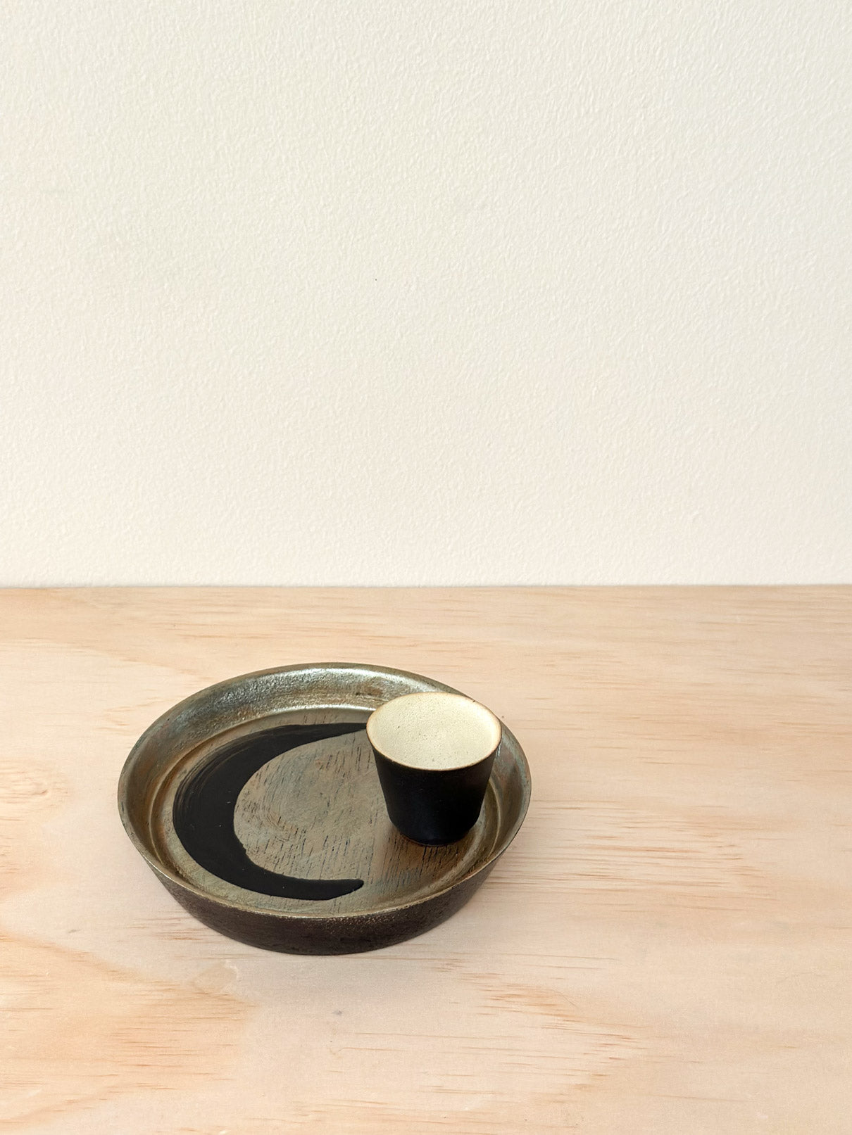 Silver Night | 银夜 | Handcrafted Wood Plate | Saucer, tea cups, teacups, coffee cup, mugs, tableware, drinkware, woodfired, handcrafted cup