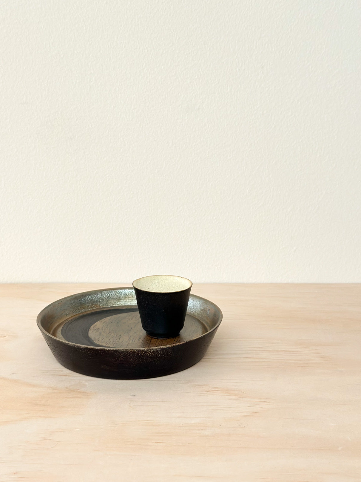 Silver Night | 银夜 | Handcrafted Wood Plate | Saucer, tea cups, teacups, coffee cup, mugs, tableware, drinkware, woodfired, handcrafted cup