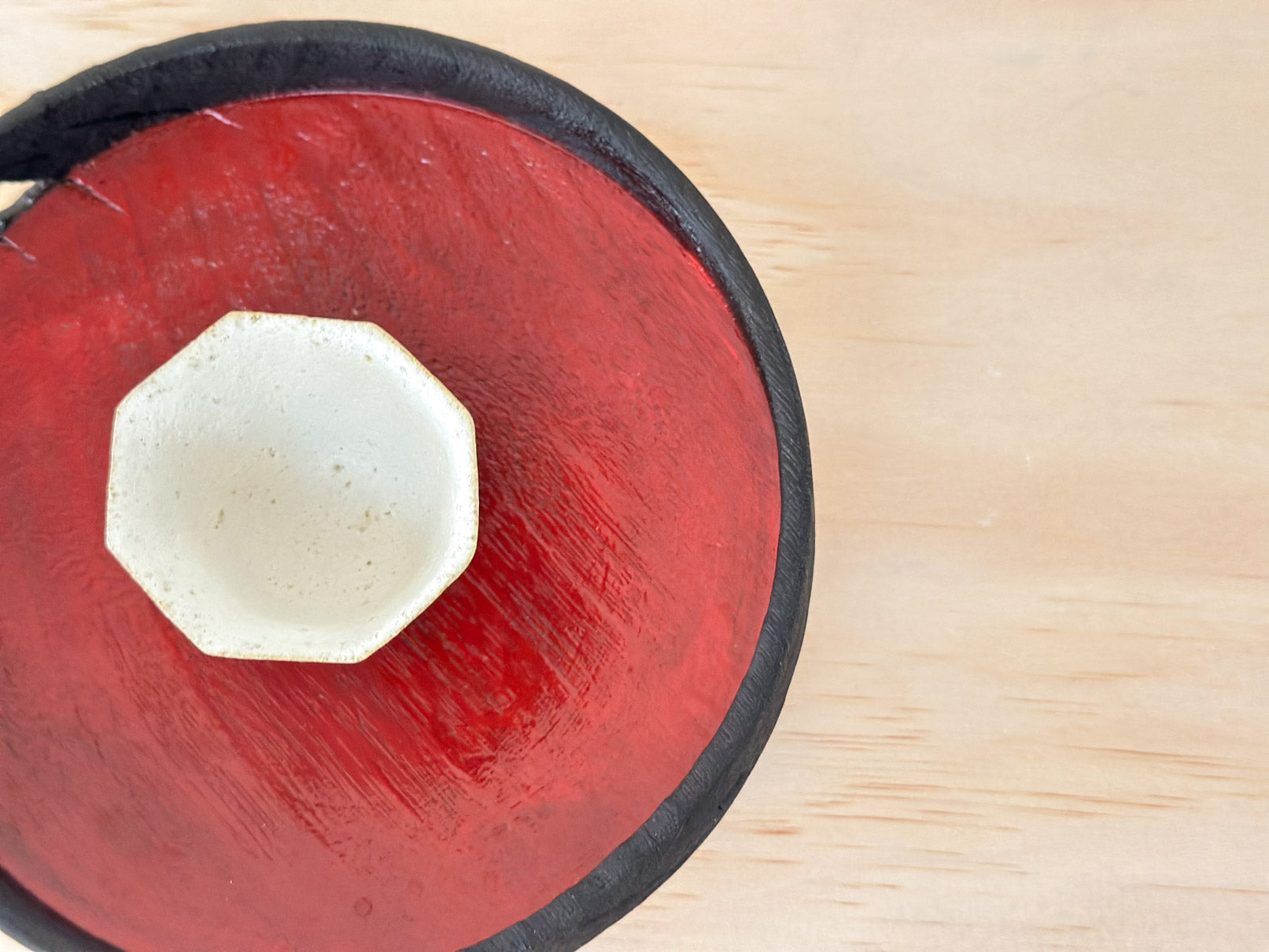 Tranquil Volcano | 宁静火山 | Handcrafted Wood Plate | Saucer, tea cups, teacups, coffee cup, mugs, tableware, drinkware, woodfired, handcrafted cup