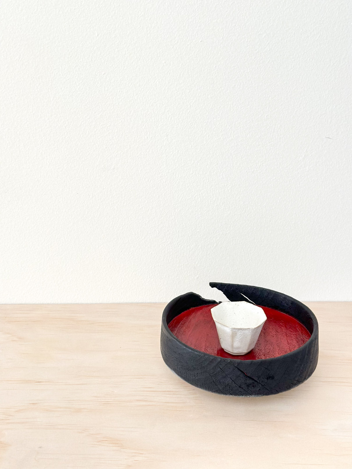 Tranquil Volcano | 宁静火山 | Handcrafted Wood Plate | Saucer, tea cups, teacups, coffee cup, mugs, tableware, drinkware, woodfired, handcrafted cup